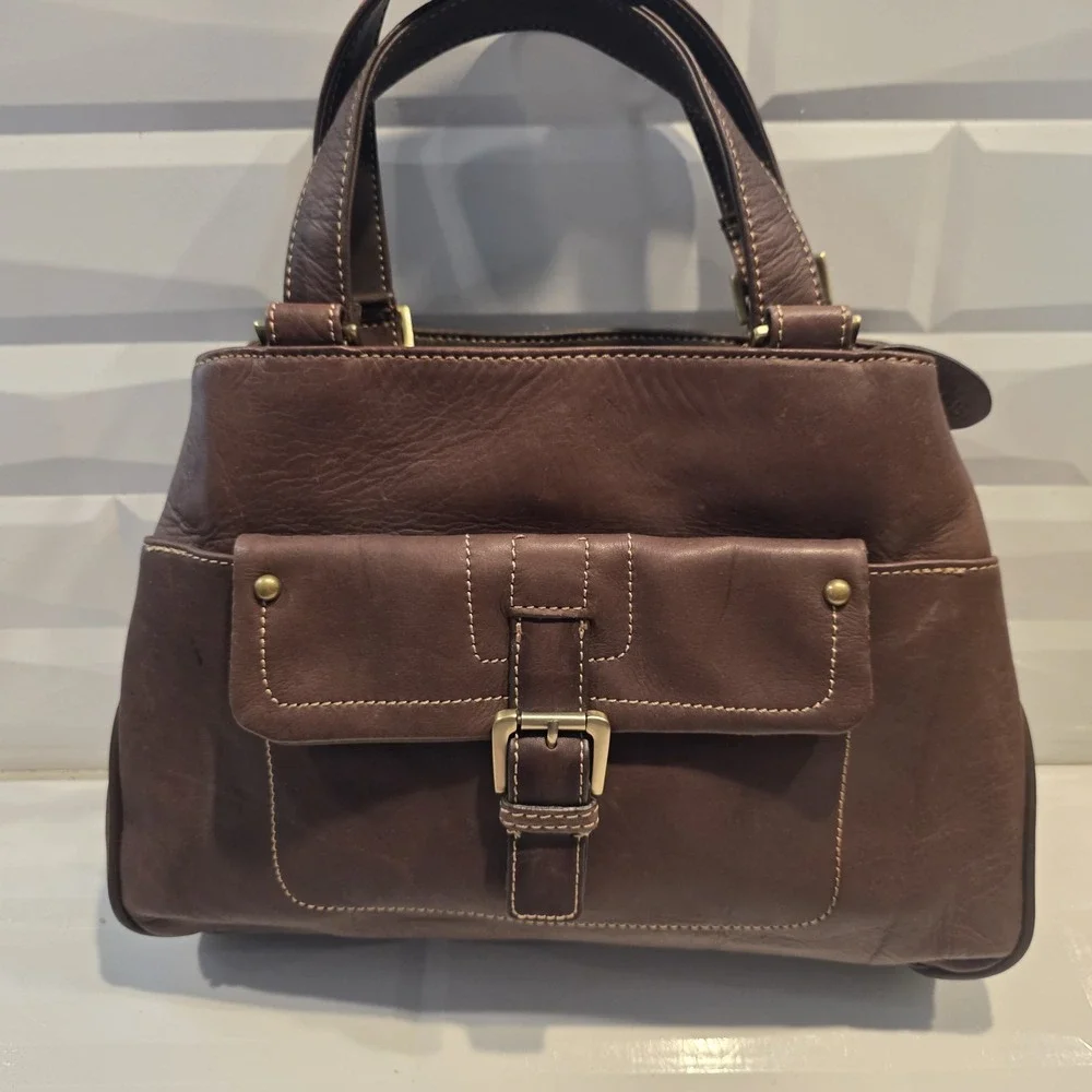 Rolfs Brown Genuine Leather Women's Satchel Handbag Vintage 90's Brand